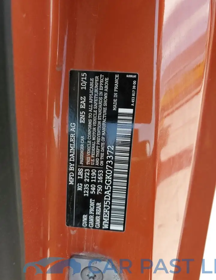 WMEFJ5DA5GK073372# 12