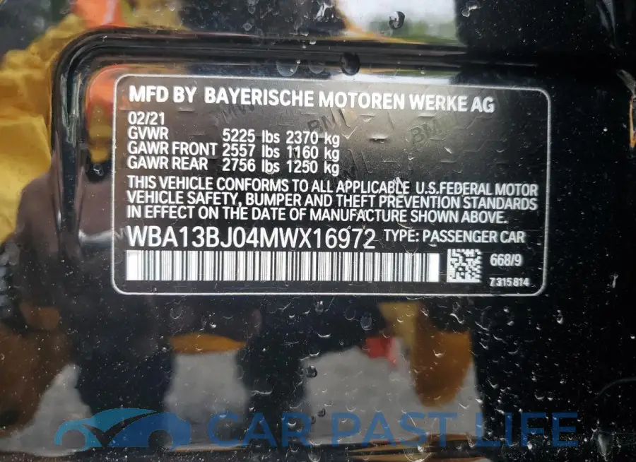 WBA13BJ04MWX16972# 12