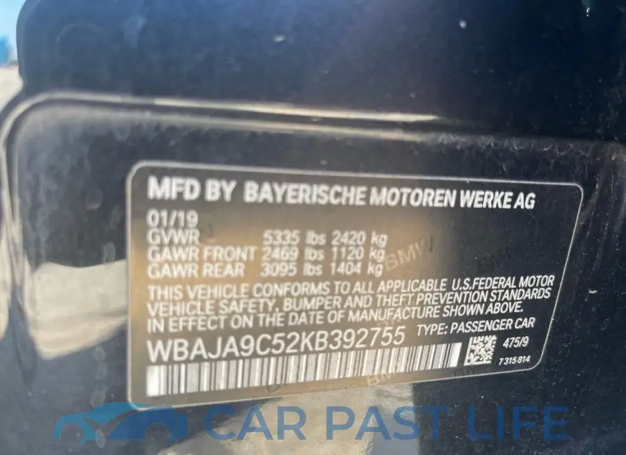 WBAJA9C52KB392755# 10