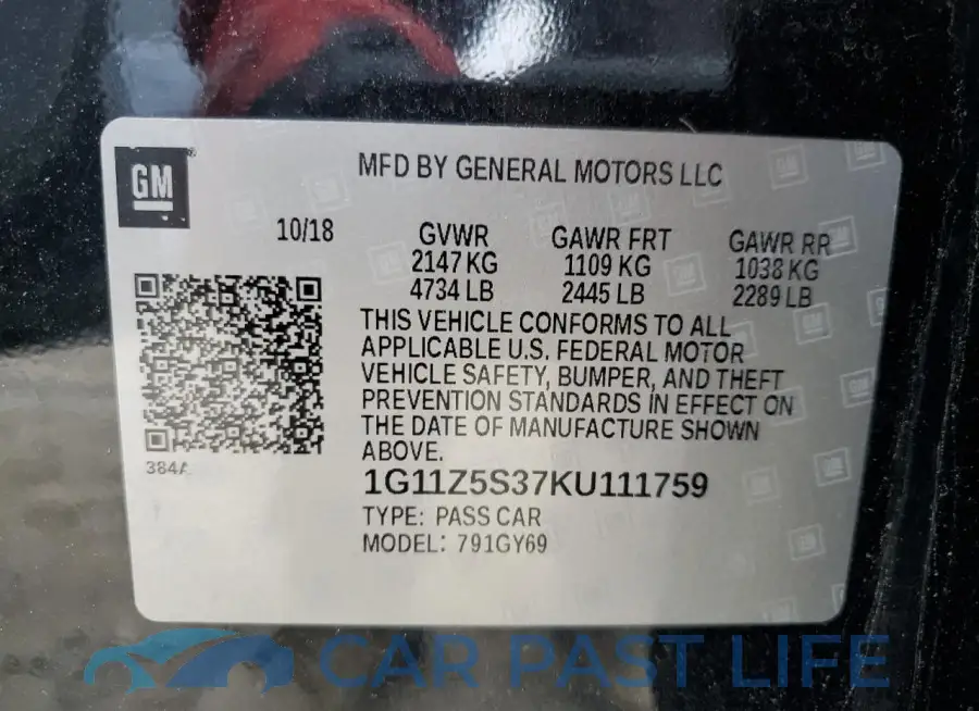 1G11Z5S37KU111759# 12