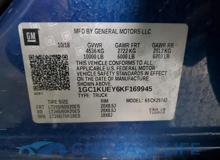 1GC1KUEY6KF169945# 12