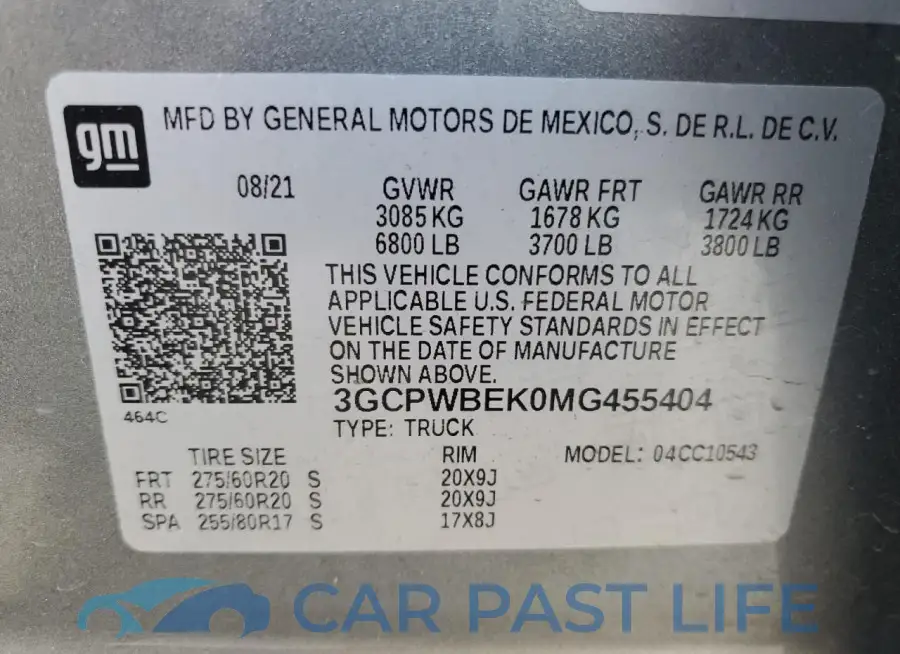 3GCPWBEK0MG455404# 12