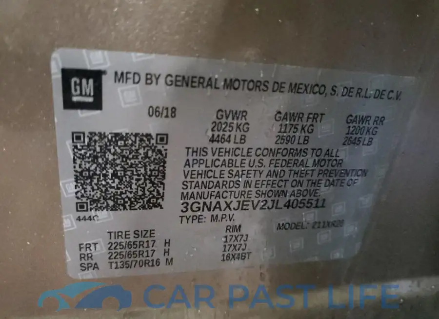3GNAXJEV2JL405511# 13