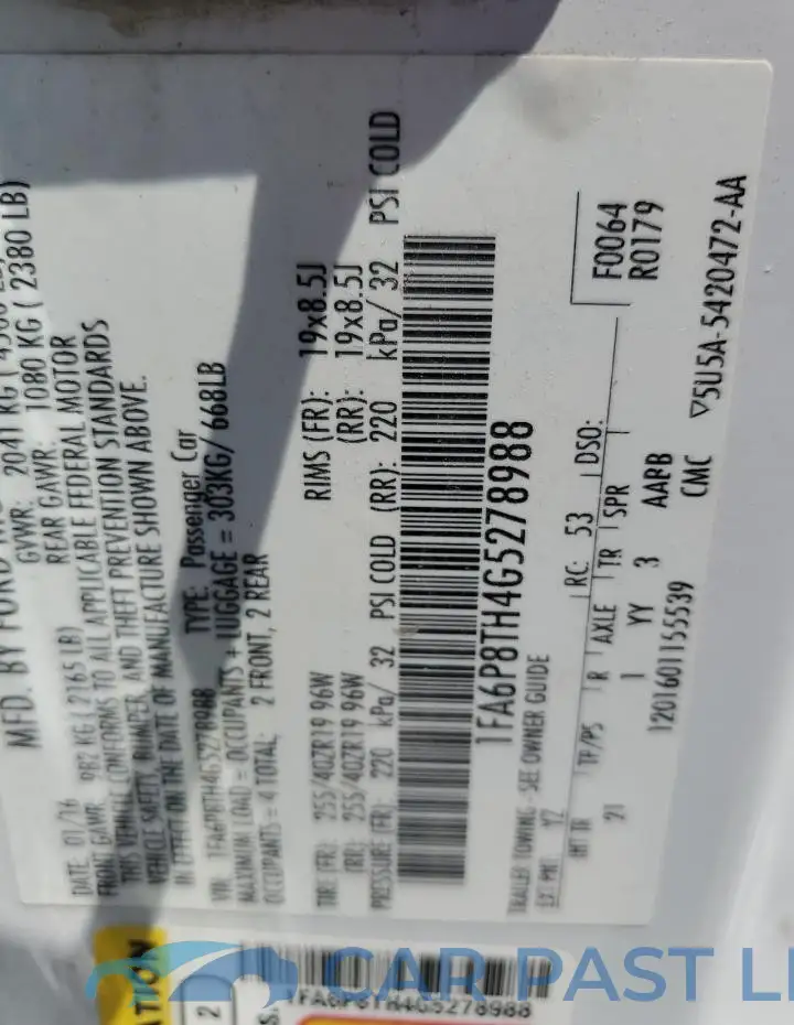 1FA6P8TH4G5278988# 13