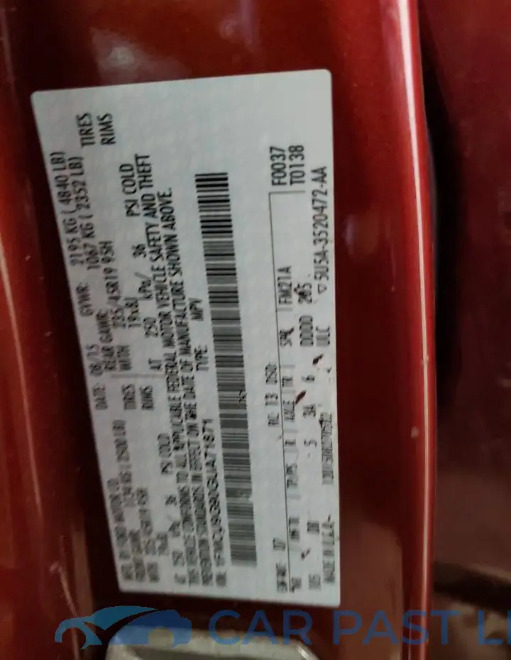 1FMCU9G90GUA71871# 13
