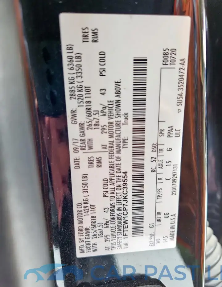 1FTEW1CP7JKC39554# 13