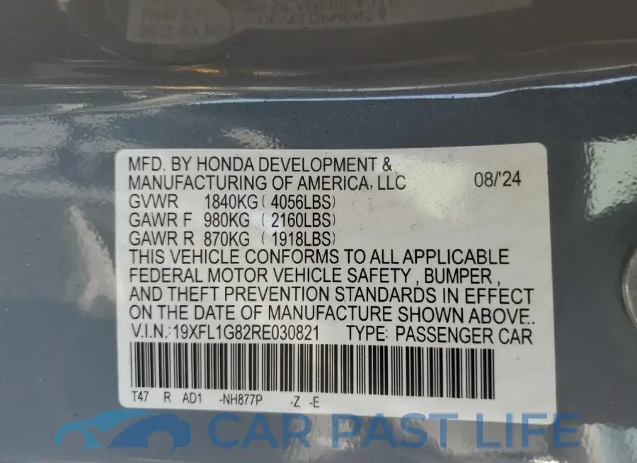19XFL1G82RE030821# 12