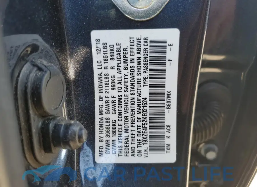 19XZE4F52KE021624# 12