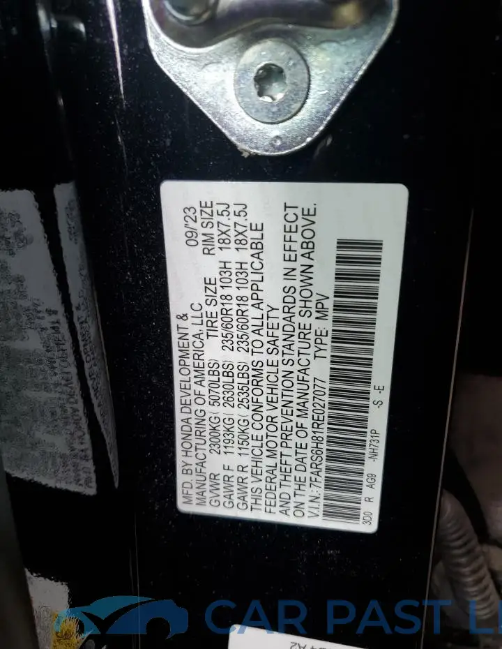 7FARS6H81RE027077# 13