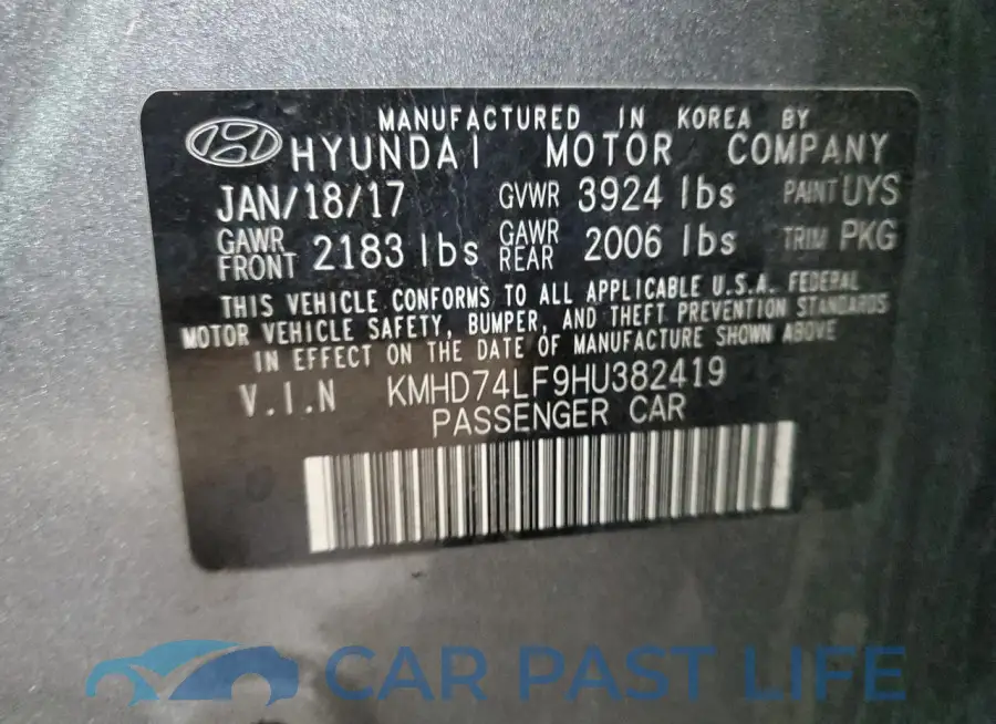 KMHD74LF9HU382419# 12