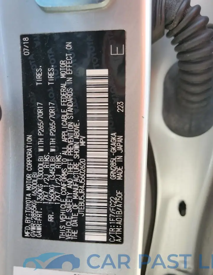 JTEBU5JR4J5602620# 13