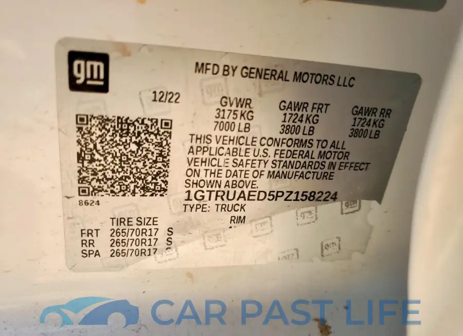 1GTRUAED5PZ158224# 12