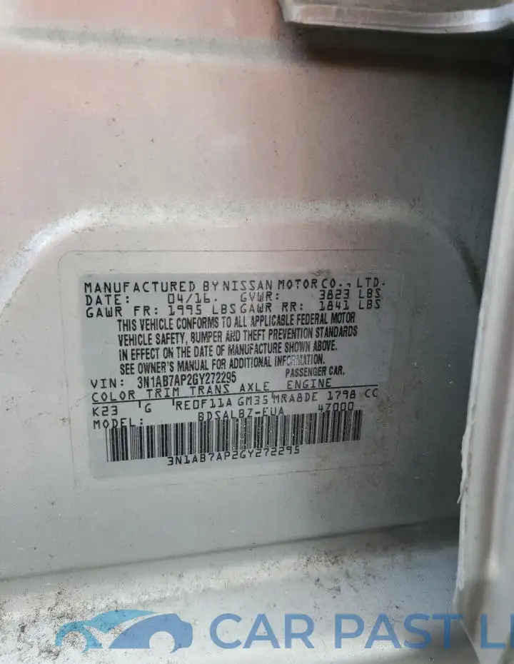 3N1AB7AP2GY272295# 12
