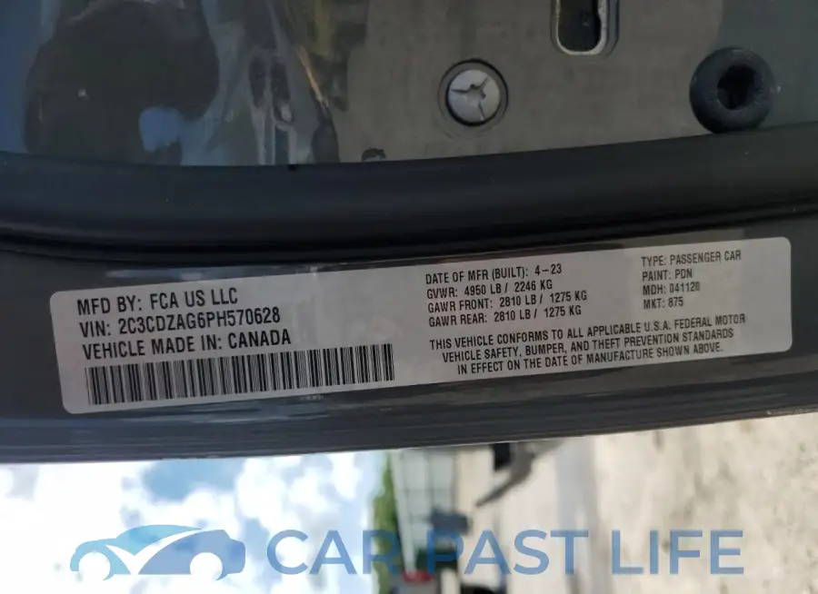 2C3CDZAG6PH570628# 12