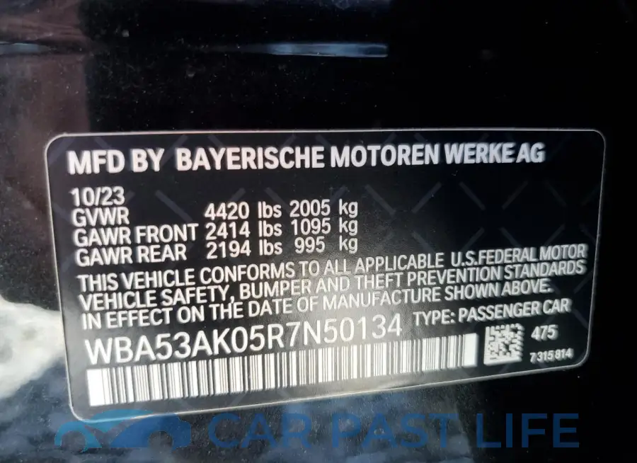 WBA53AK05R7N50134# 13