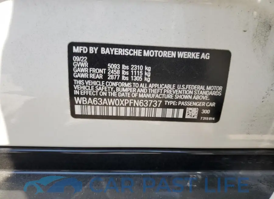 WBA63AW0XPFN63737# 12