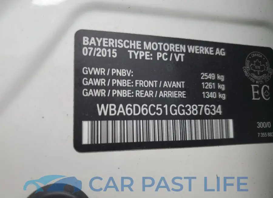 WBA6D6C51GG387634# 13