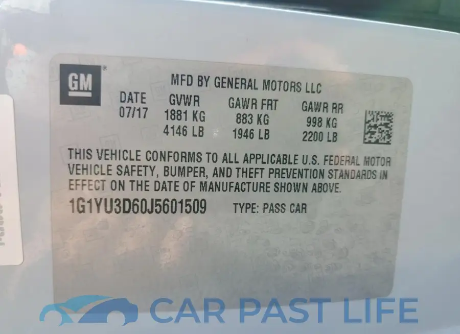 1G1YU3D60J5601509# 12