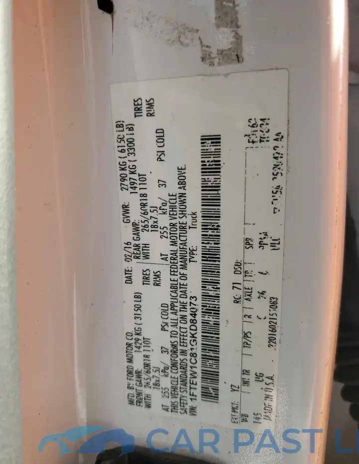 1FTEW1C81GKD84073# 12
