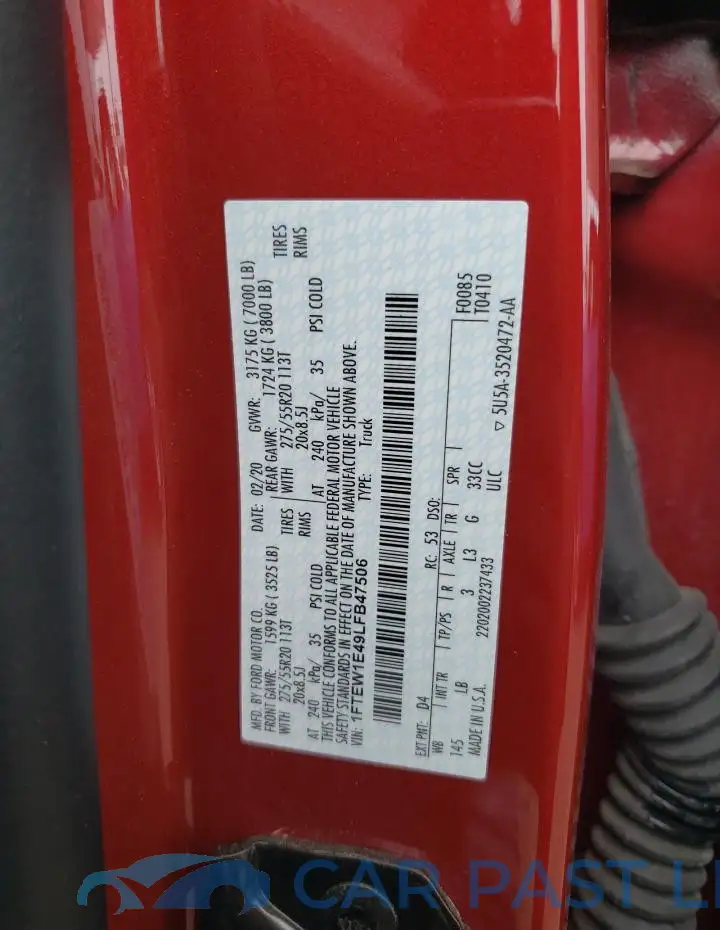 1FTEW1E49LFB47506# 12