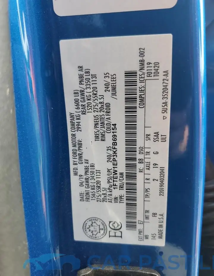 1FTEW1EP3KFB69154# 12