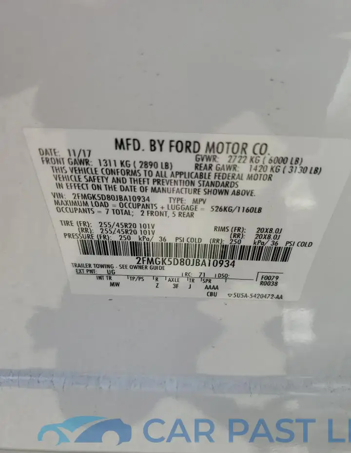 2FMGK5D80JBA10934# 13