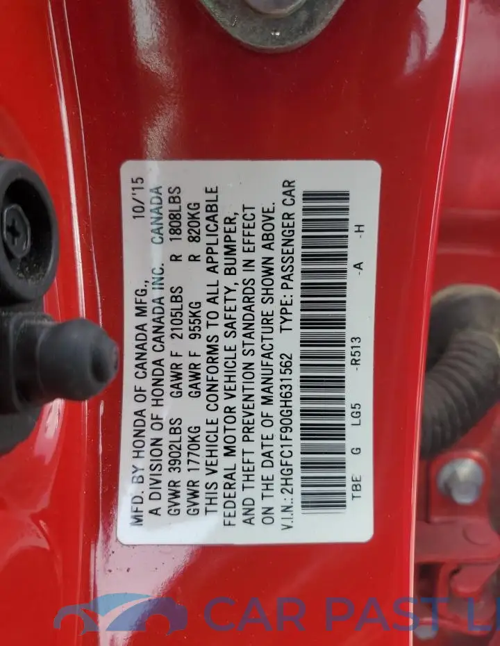 2HGFC1F90GH631562# 12