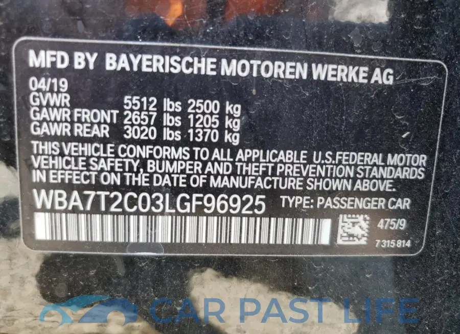 WBA7T2C03LGF96925# 13