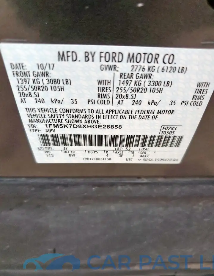 1FM5K7D8XHGE28858# 12