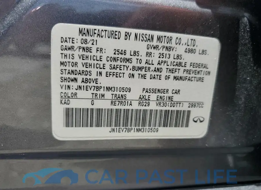 JN1EV7BP1NM310509# 12