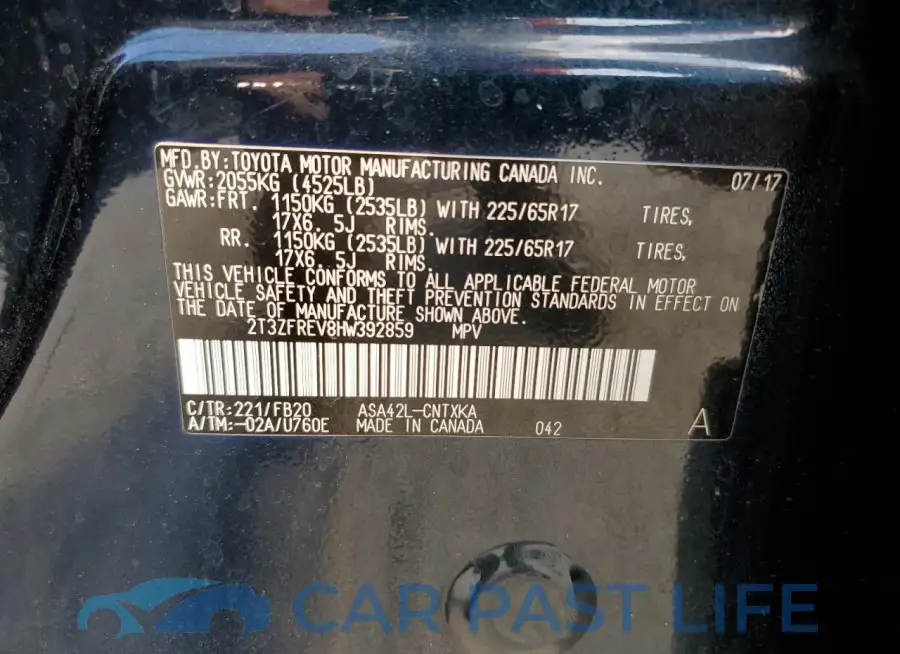 2T3ZFREV8HW392859# 13