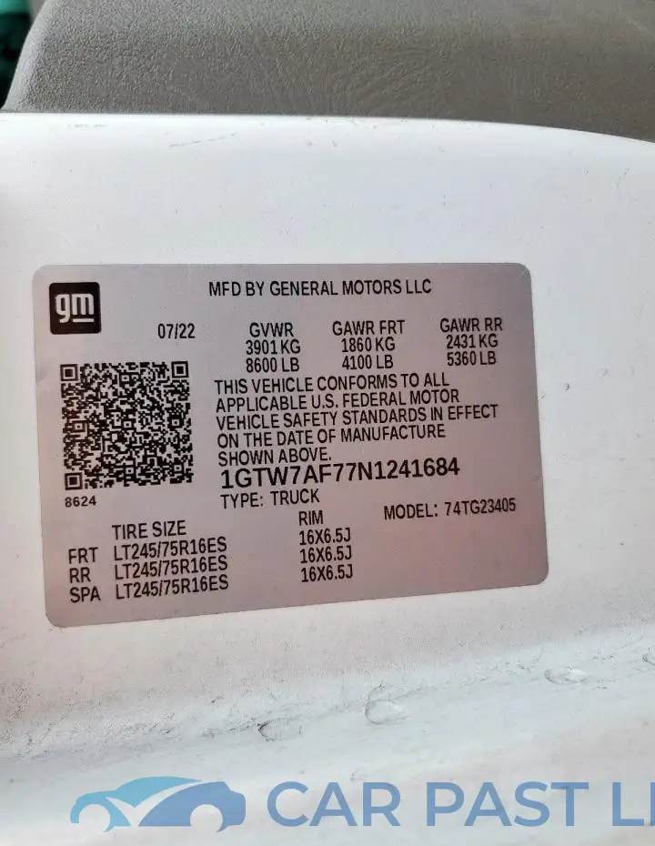 1GTW7AF77N1241684# 13