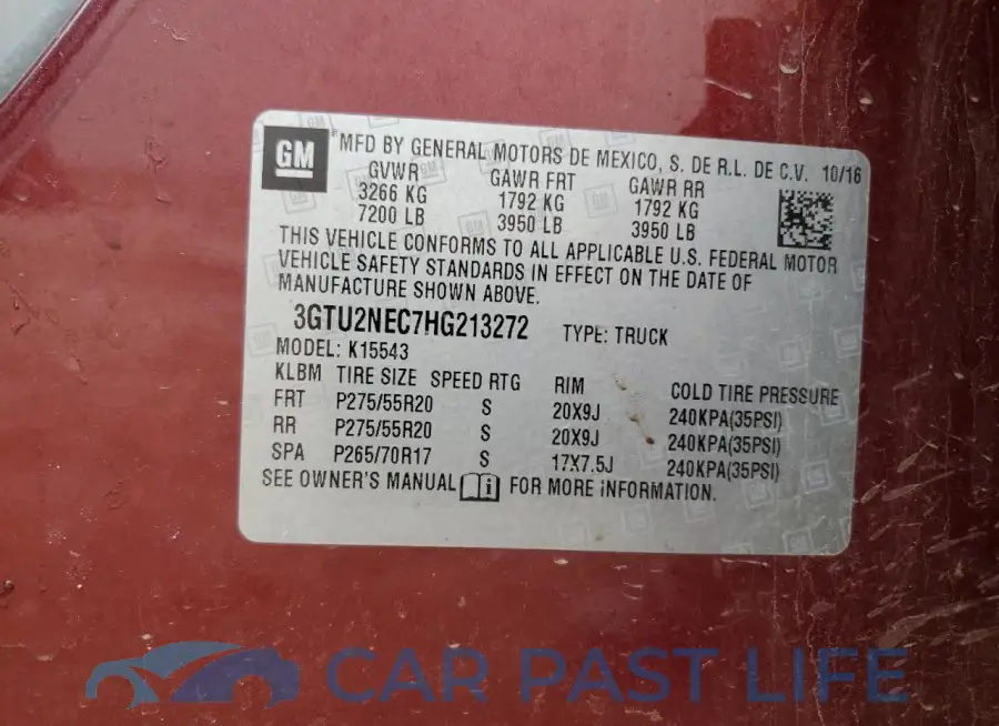 3GTU2NEC7HG213272# 13