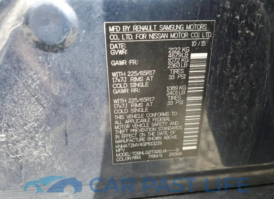 KNMAT2MV4GP613219# 13