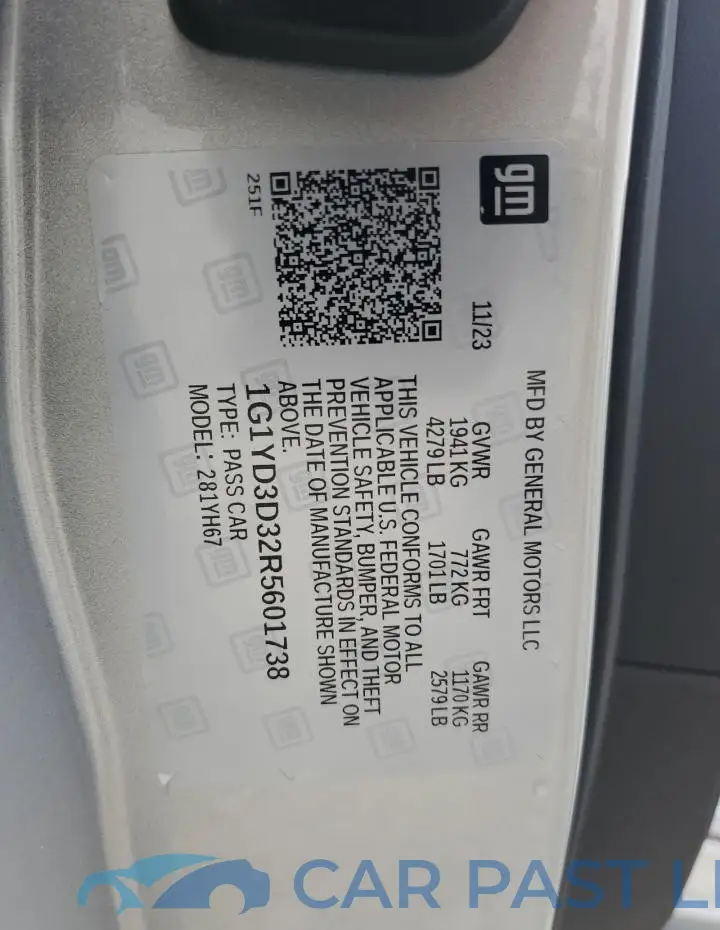 1G1YD3D32R5601738# 12