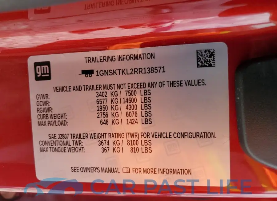 1GNSKTKL2RR138571# 13