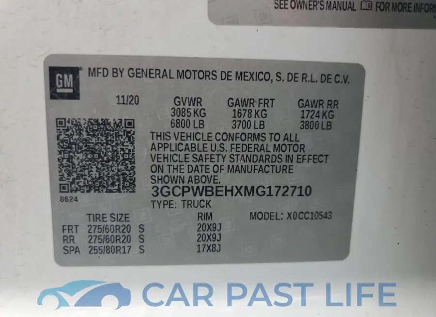 3GCPWBEHXMG172710# 13