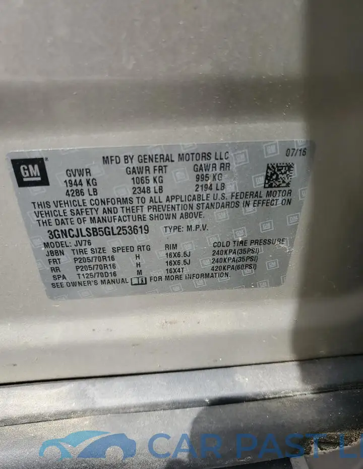 3GNCJLSB5GL253619# 13