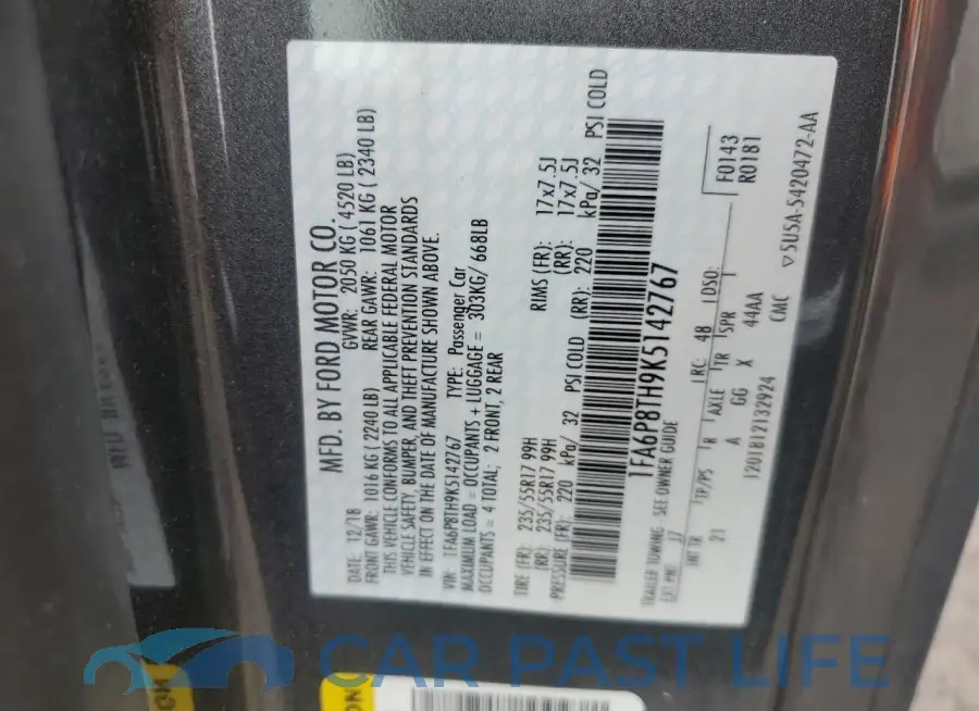 1FA6P8TH9K5142767# 12