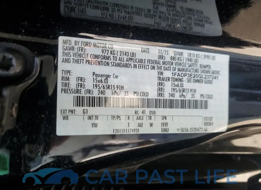 1FADP3E20GL237241# 12