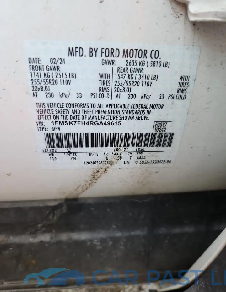 1FMSK7FH4RGA49615# 13