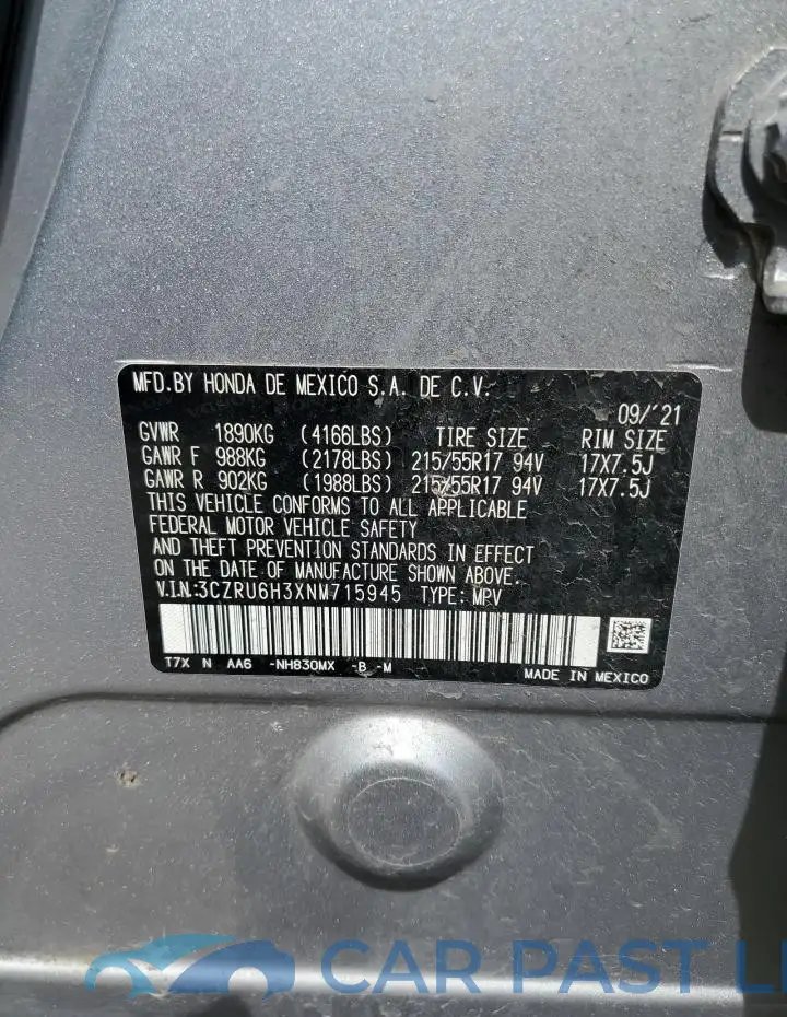 3CZRU6H3XNM715945# 13