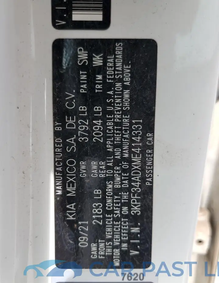 3KPF34ADXME414331# 12