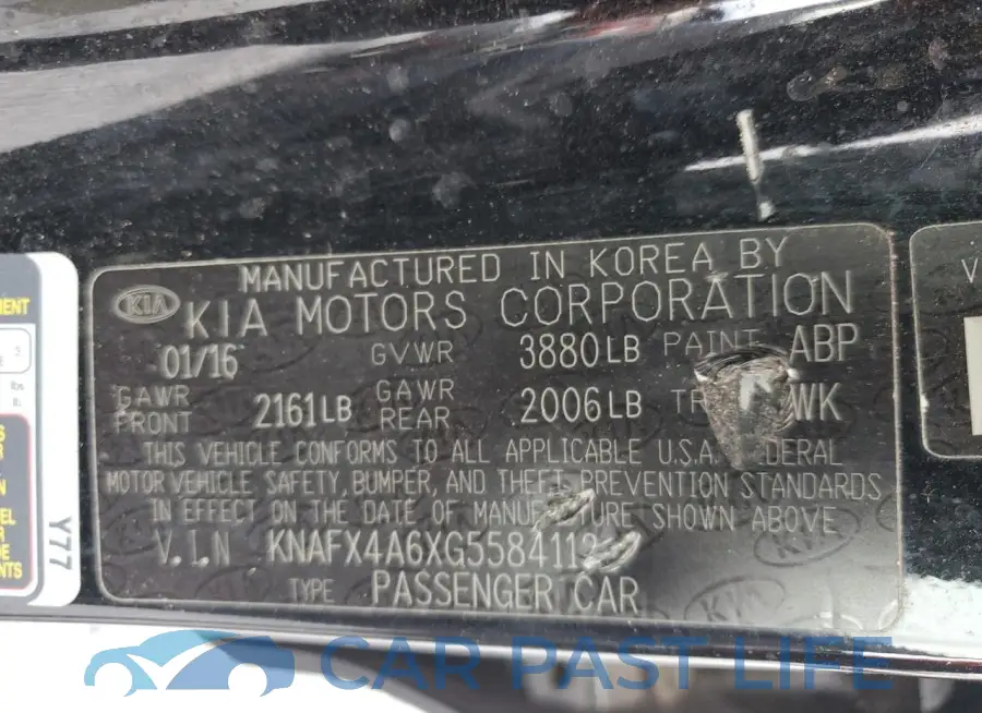 KNAFX4A6XG5584112# 12