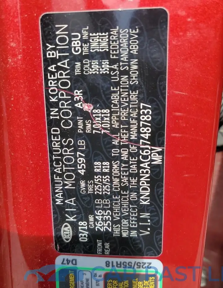 KNDPN3AC6J7487837# 13