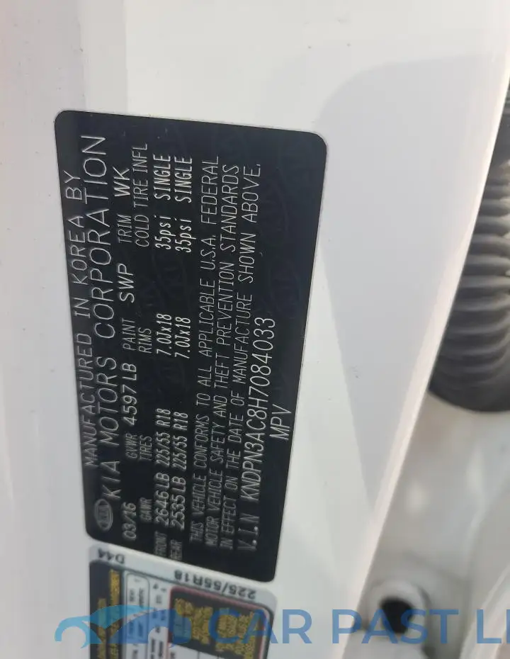 KNDPN3AC8H7084033# 13