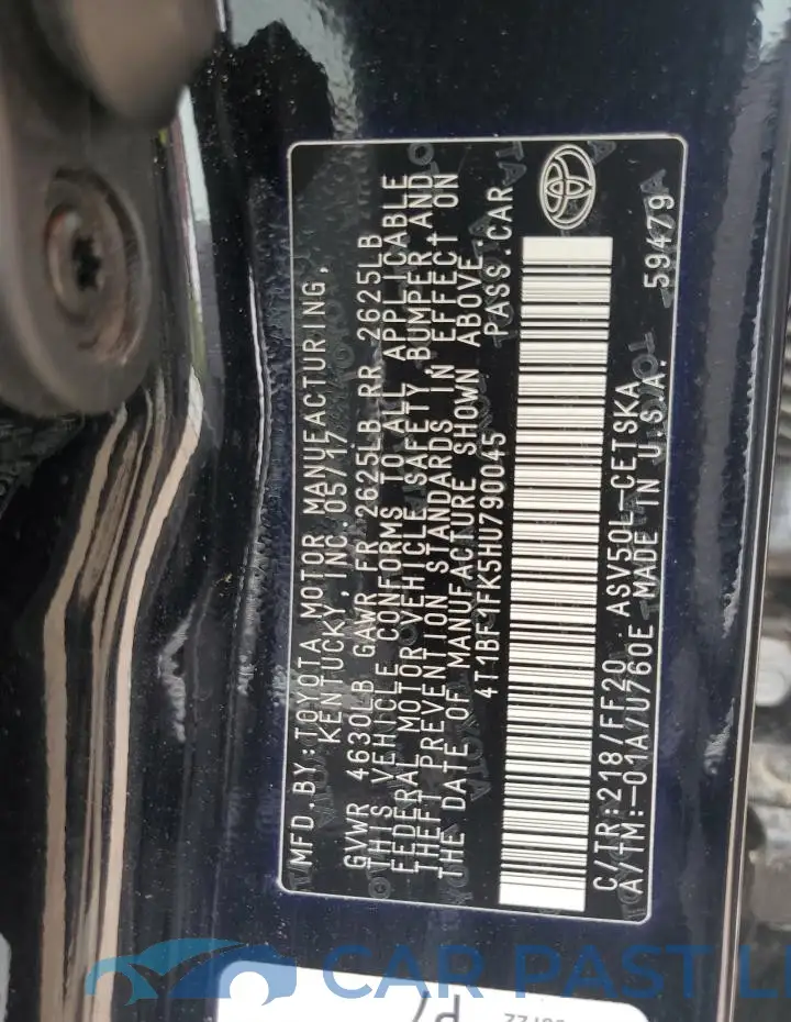 4T1BF1FK5HU790045# 13