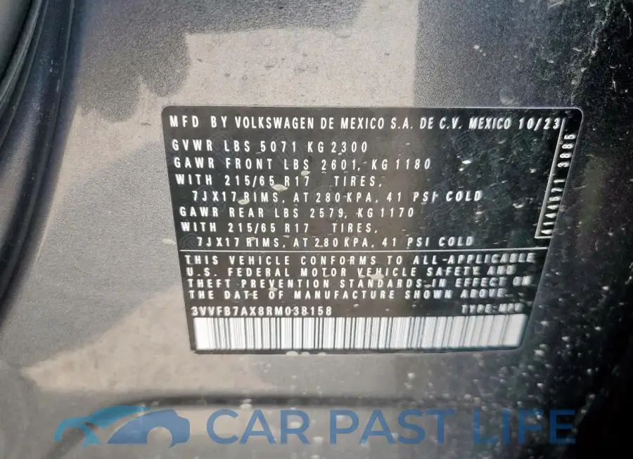 3VVFB7AX8RM038158# 13