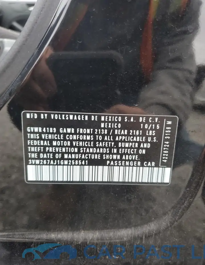 3VW267AJ1GM258541# 12