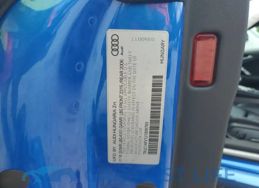 TRUC1AFV7J1009783# 13